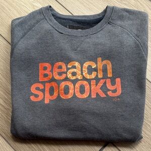 Beach Spooky 30A Seaside Sz M Gray Crewneck Pullover Sweatshirt| Halloween